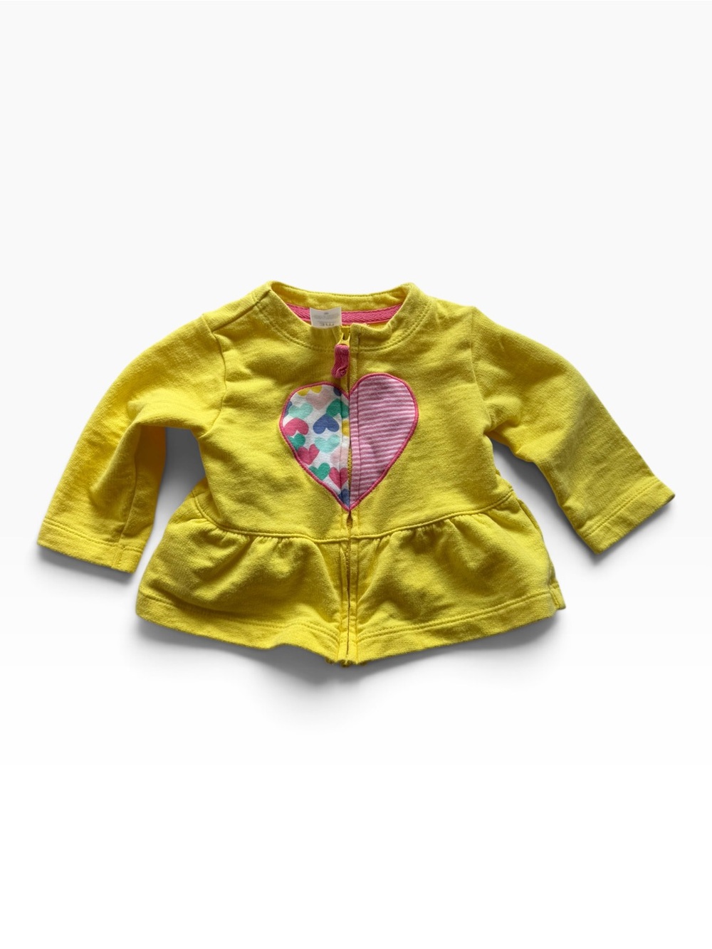 Carter's Yellow Peplum Zip Hoodie with Heart Patch
